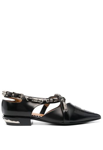 Toga Pulla buckled leather ballerina shoes - Nero