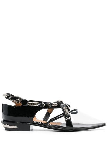 Toga Pulla ring-detail leather ballerina shoes - Nero