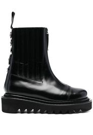 Toga Pulla ridged sole ankle boots - Nero