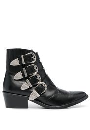 Toga Pulla buckle-strap mid heel boots - Nero