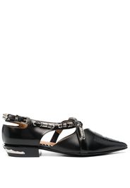 Toga Pulla buckled leather ballerina shoes - Nero