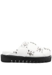 Toga Pulla stud-embellished leather slippers - Bianco