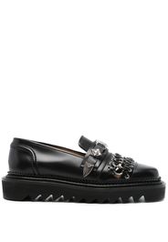 Toga Pulla ring-detail leather loafers - Nero