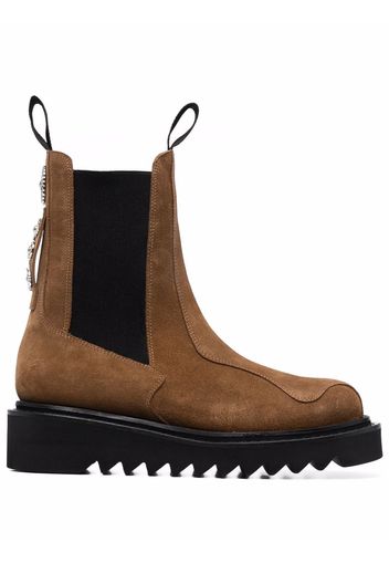 Toga Virilis stud-embellished suede Chelsea boost - Marrone