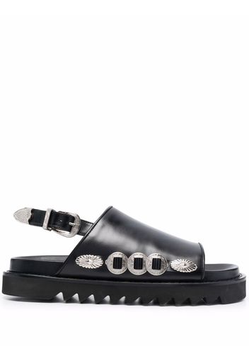 Toga Virilis buckle-detail slingback sandals - Nero