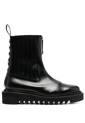 Toga Virilis 50mm zip-front leather boots - Nero