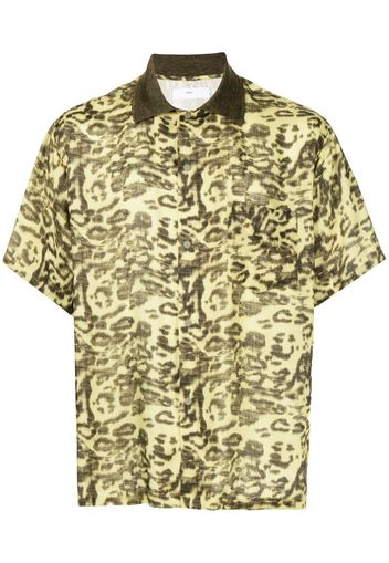 Toga Virilis Camicia a maniche corte leopardata - Giallo