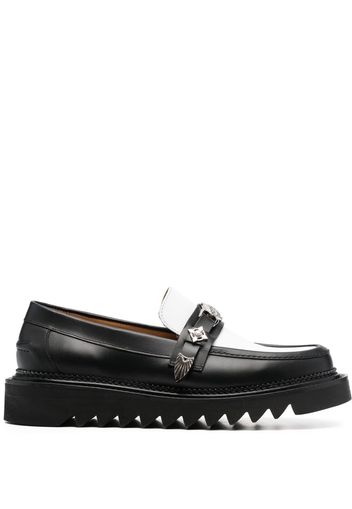 Toga Virilis plaque-detailing two-tone loafers - AJ1253 - BLACK WHITE HARD LEATHER