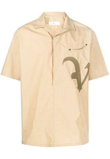Toga Virilis embroidered-detail short-sleeve shirt - Marrone