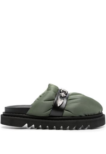 Toga Virilis stud-embellished slip-on mules - Verde