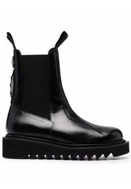 Toga Virilis silver-detail lace up boots - Nero