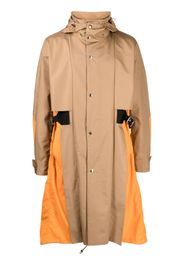 Toga Virilis taffeta detachable-hood midi coat - Marrone