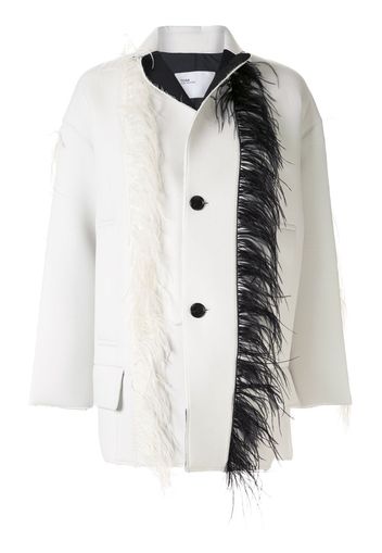 feather trim jacket