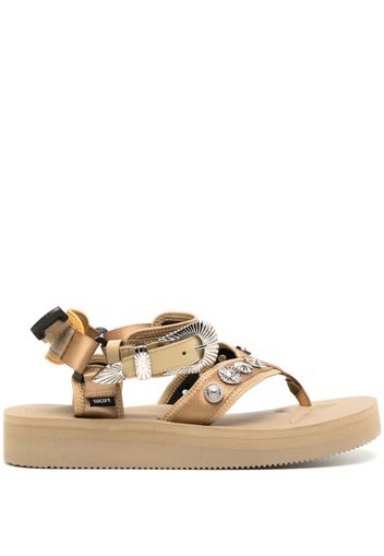 Toga stud-embellished T-bar strap sandals - Toni neutri