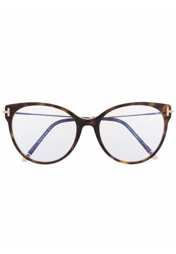 TOM FORD Eyewear Occhiali oversize tartarugati - Marrone