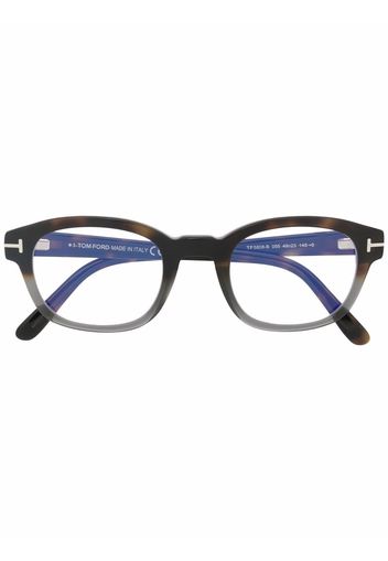 TOM FORD Eyewear oval-frame tortoiseshell-effect glasses - Nero