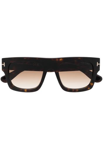 TOM FORD Eyewear Occhiali da sole squadrati tartarugati - Marrone