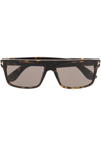 TOM FORD Eyewear Occhiali da sole squadrati tartarugati - Marrone