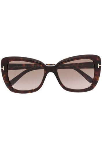 TOM FORD Eyewear Occhiali da sole con effetto tartarugato - Marrone