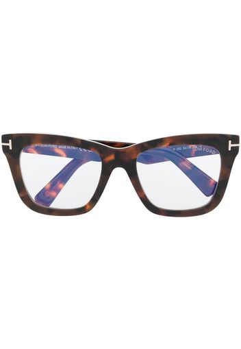 TOM FORD Eyewear tortoiseshell logo-arm glasses - Marrone