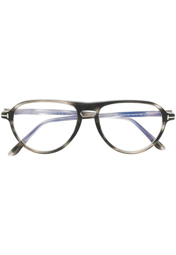 TOM FORD Eyewear tortoiseshell pilot-frame glasses - Grigio