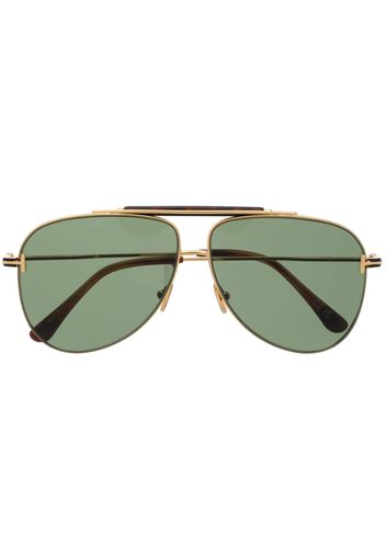 TOM FORD Eyewear polished pilot-frame sunglasses - Oro