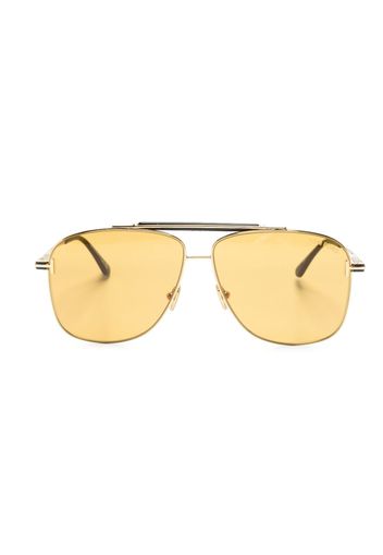 TOM FORD Eyewear polished pilot-frame sunglasses - Oro