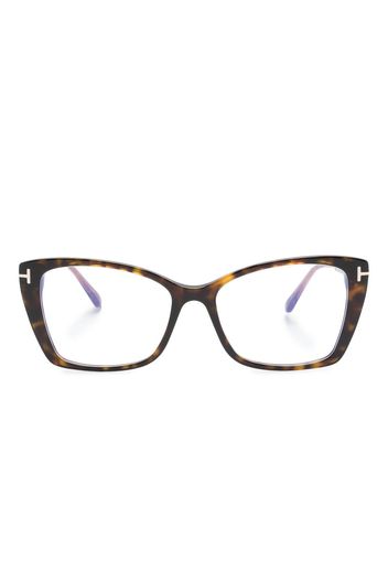 TOM FORD Eyewear tortoise-shell butterfly glasses - Marrone