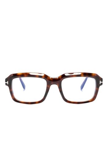 TOM FORD Eyewear tortoiseshell-effect square-frame glasses - Marrone