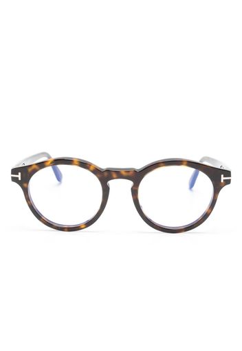 TOM FORD Eyewear tortoiseshell pantos-frame glasses - Marrone