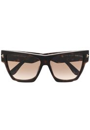 TOM FORD Eyewear Occhiali da sole Dove squadrati con effetto tartarugato - Marrone