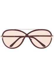 TOM FORD Eyewear Occhiali da sole oversize tondi - Rosso