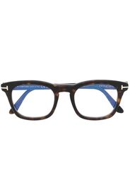 TOM FORD Eyewear logo-arm detail glasses - Marrone