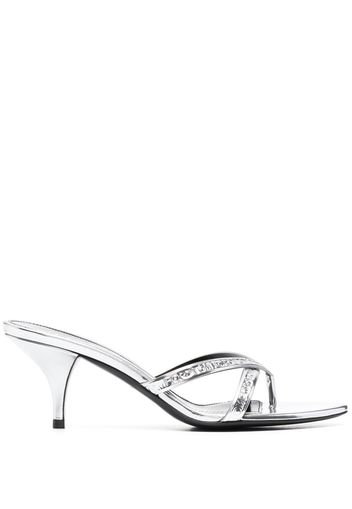 Tom Ford metallic leather mules - Argento