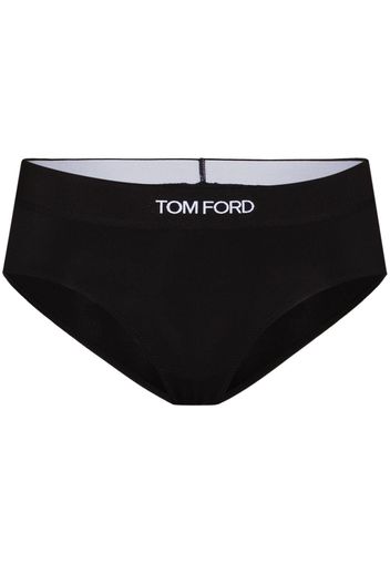 TOM FORD logo-waistband mid-rise briefs - Nero