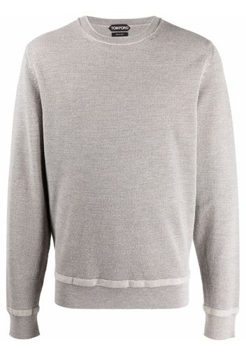 TOM FORD crew neck knitted long-sleeve sweatshirt - Grigio