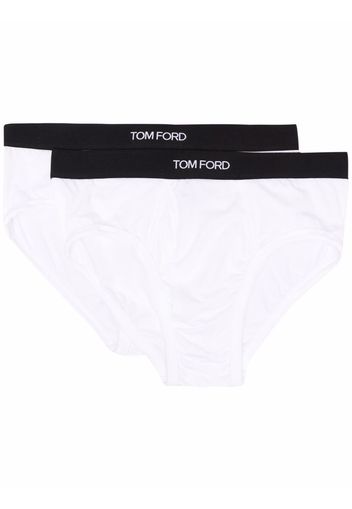 TOM FORD logo-waistband briefs - Bianco