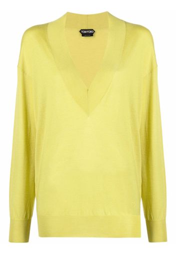 TOM FORD Maglione con scollo a V - Giallo