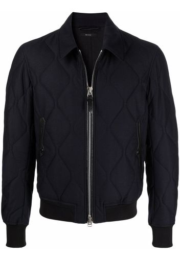 TOM FORD quilted zip-up jacket - Blu