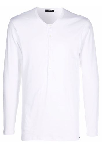 TOM FORD round-neck Henley T-shirt - Bianco