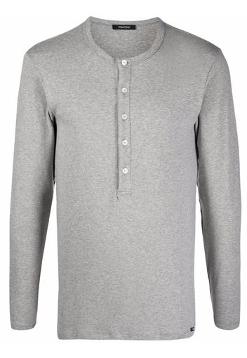 TOM FORD long-sleeve button-fastening top - Grigio
