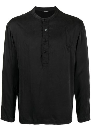 TOM FORD Henley stretch-silk loungewear shirt - Nero
