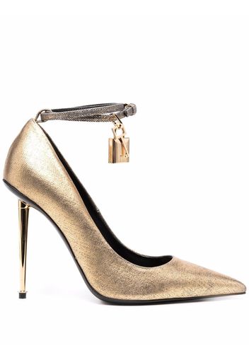 TOM FORD metallic Padlock 115mm pumps - Oro