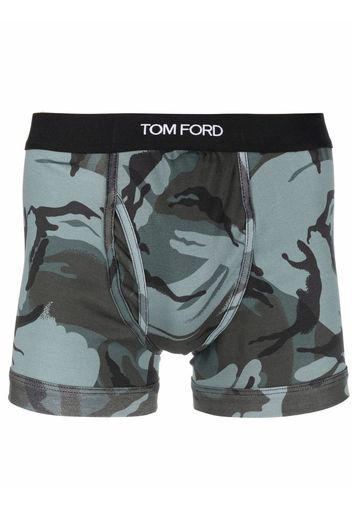 TOM FORD camouflage-print logo waistband boxers - Grigio