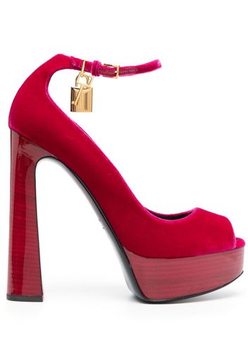 TOM FORD platform 145mm velvet sandals - Rosa