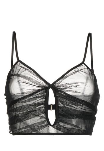 TOM FORD Top con ruches crop - Nero