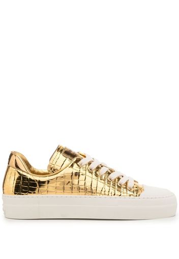 TOM FORD Sneakers con effetto coccodrillo - Oro