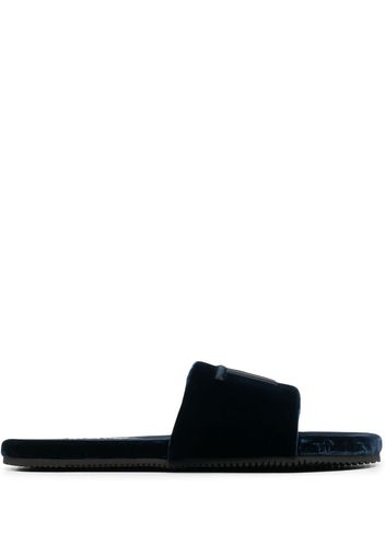 TOM FORD Sandali slides con ricamo - Blu