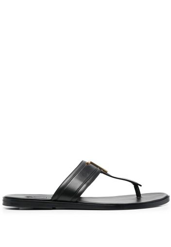 TOM FORD logo-plaque leather sandals - Nero