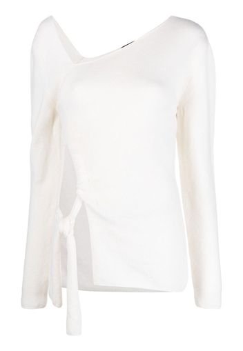 TOM FORD cut-out detail asymmetric-neck jumper - AW003 CHALK